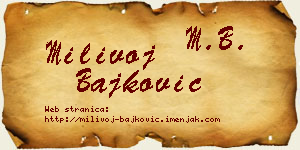 Milivoj Bajković vizit kartica